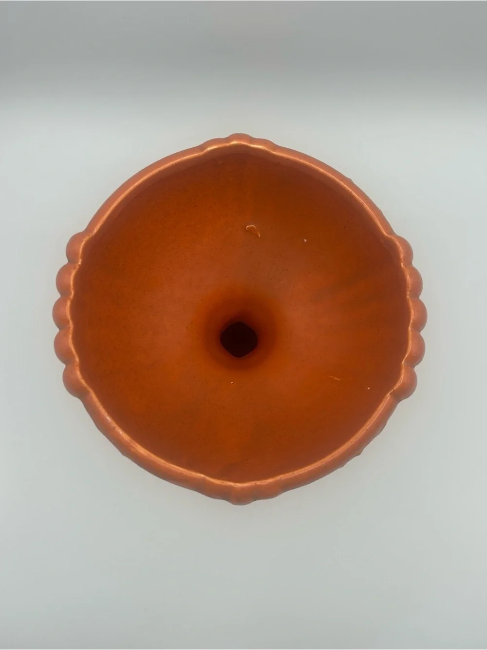 VTG McCoy Pottery Pedestal Sunset Orange Planter Compote #2002 Retro MCM 8” USA